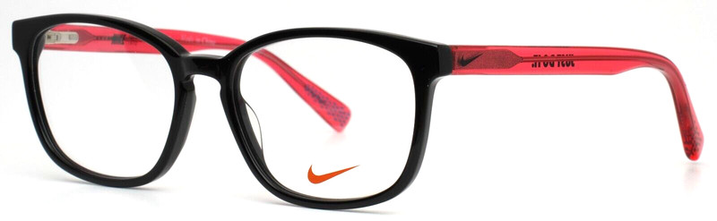 NIKE 5016 007 Black Solar Red Unisex Kids Round Eyeglasses 50-16-130 B:38