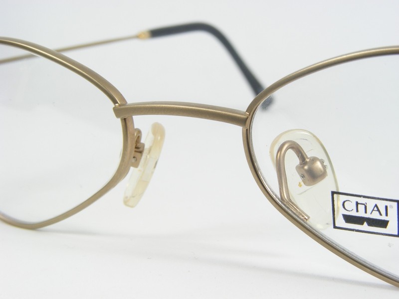 Vintage CHAI N18 5046 col.4 ANTIQUE GOLD EYEGLASSES GLASSES TITANIUM 50-19-142mm gallery