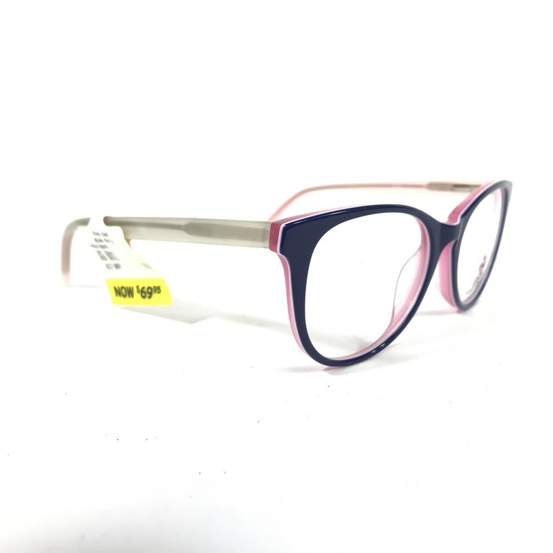 Indi Kids Eyeglasses Frames KG 6001 NV NAVY Blue Pink Round Cat Eye 47-17-135 gallery