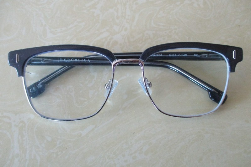 Republica Cleveland Black & Silver Horn-Rimmed Square Eyeglasses – Frames Only