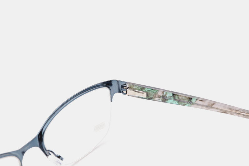 BCBGMAXAZRIA KANA Shiny Dark Teal 53-17-135 Half Rim Frames Flex Hinges A428 gallery