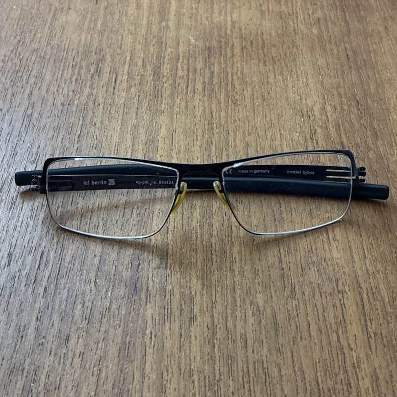 ic! Berlin Eyeglasses Frames Only Bjorn Black Metal Made in Germany