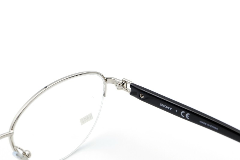 DKNY DY 5644 1002 Shiny Silver/Black 53-17-135 Half Rim Eyeglass Frames R442 gallery
