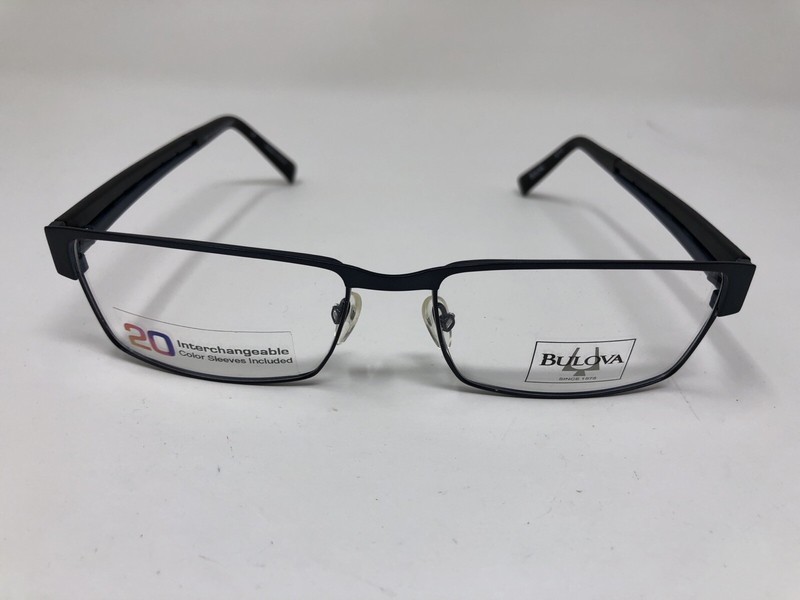 Bulova Eyeglasses Frame M110 55-16-140 Matte Black Navy Boue IA03