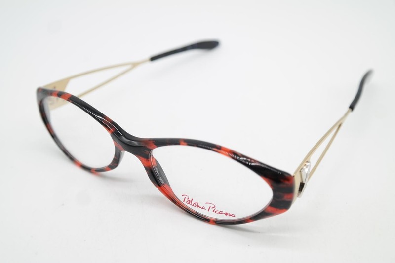 Vintage Glasses Paloma Picasso 8209 830 Red Black Gold Silver Oval Eyeglasses gallery