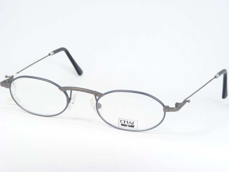 Vintage CHAI HF2 F4 STONE BLUE /GRAY-BRONZE EYEGLASSES GLASSES 46-20-145mm Italy