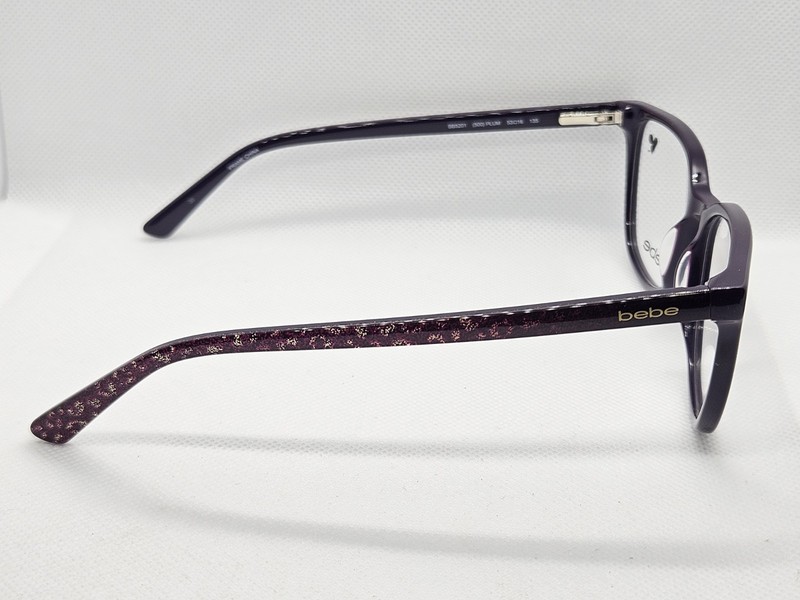 bebe BB5201 5201 500 Plum Dark Purple Women’s Eyeglasses Frame 53-16-135 gallery
