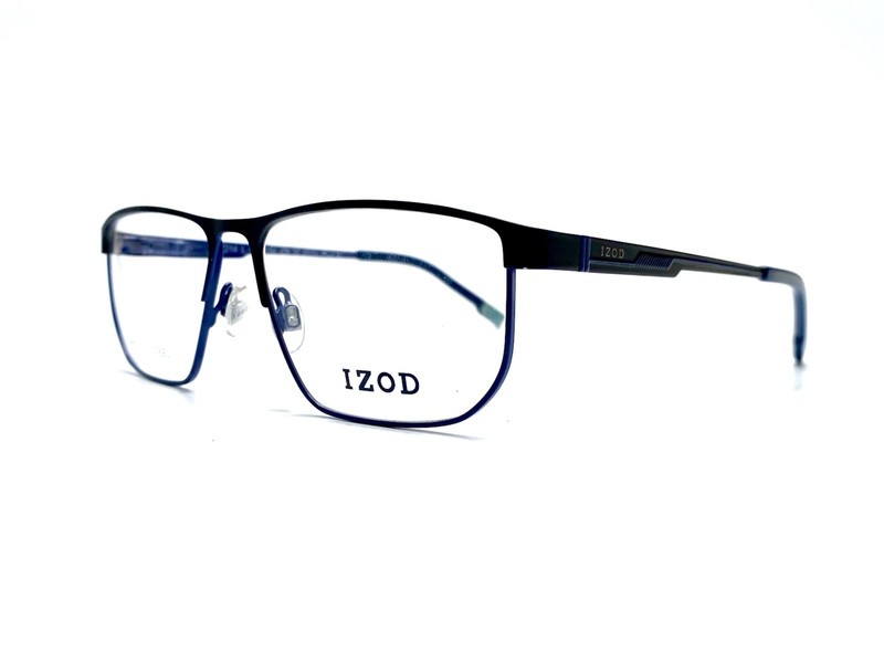 NEW IZOD Black Blue Matte Rectangular Glasses Temples IZ 2112 54 14 145 gallery