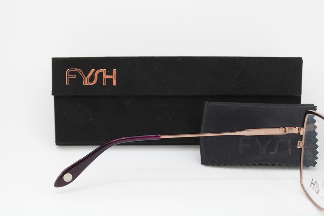 NEW FYSH 3753 M207 GOLD PURPLE GUNMETAL AUTHENTIC EYEGLASSES 54-16 gallery