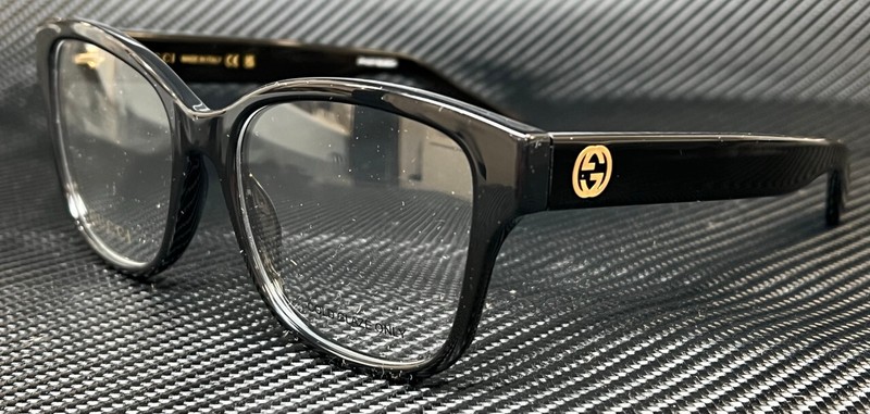 GUCCI GG1340O 001 Black Gold Women’s 54 mm Small Eyeglasses