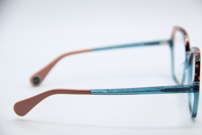 NEW LOOK UP 2 COL 6444 PINK TORT TEAL CLEAR AUTHENTIC EYEGLASSES W/CASE 52-18 gallery