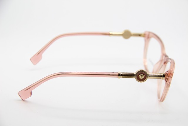 NEW VERSACE MOD. 3311 5322 CLEAR PINK GOLD AUTHENTIC EYEGLASSES 52-18 gallery