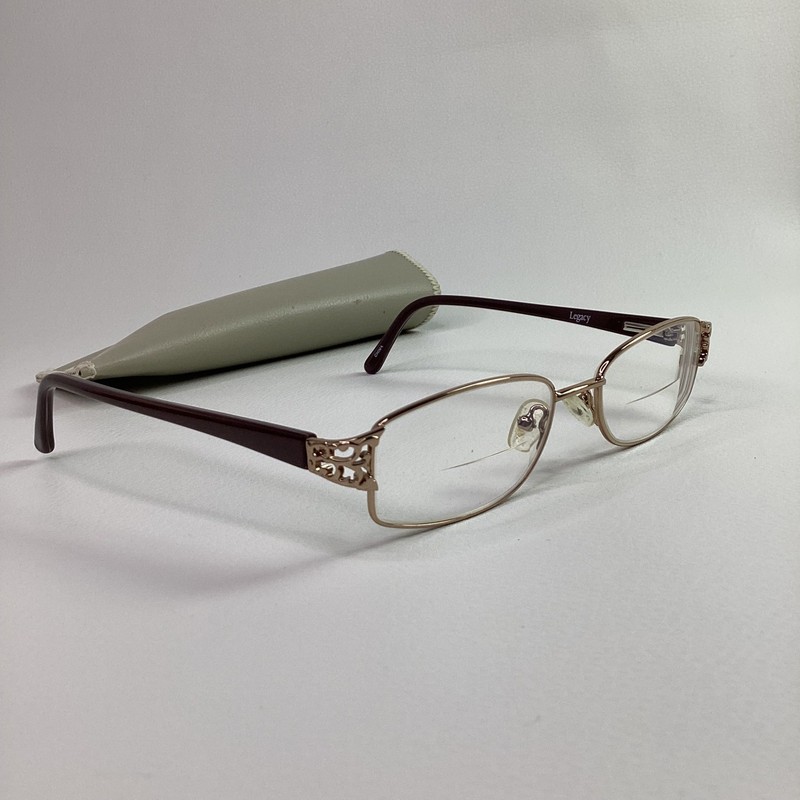 Legacy WM 5100 BR Eyeglasses Gold Filigree Brown 49-16-135 Womens FRAMES ONLY