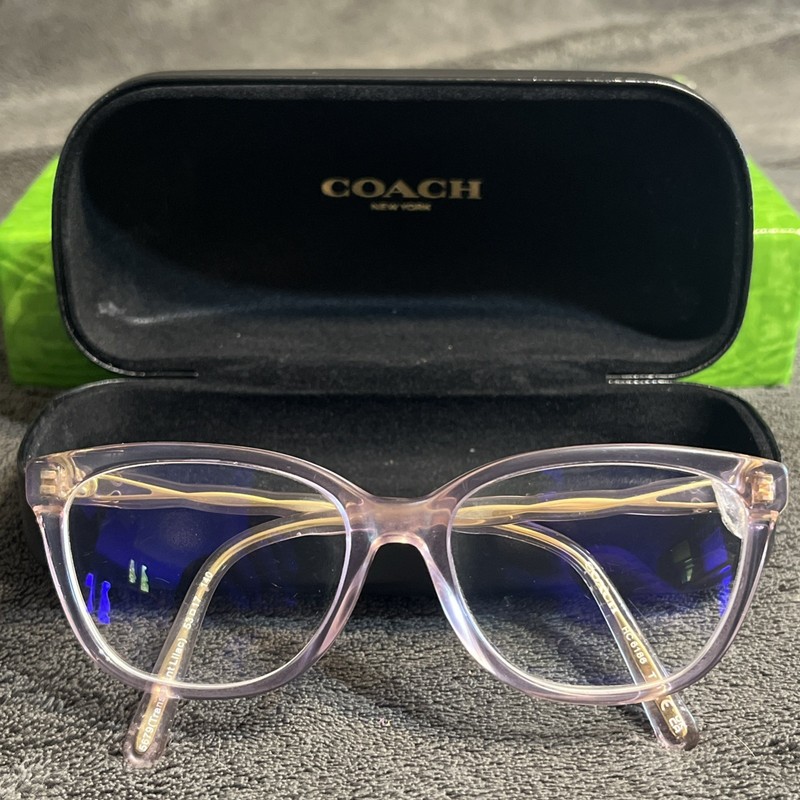 Coach HC6186 5679 Eyeglasses Frame Women’s Transparent Lilac Full Rim 53 17 140