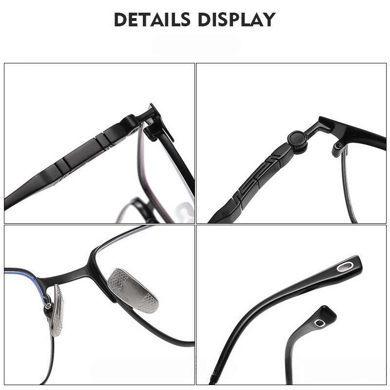 Retro Antique Square Pure Titanium Full Rim Eyeglass Framer Women Men Eyewear gallery