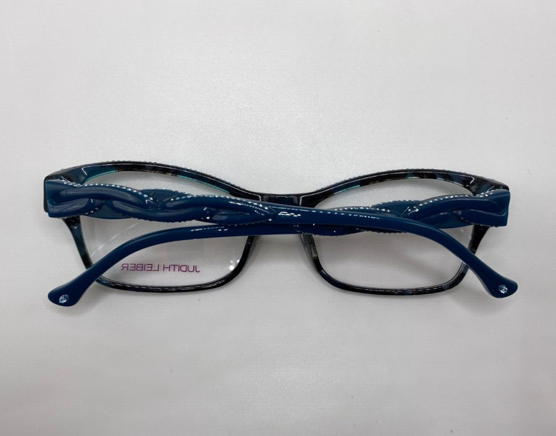 Judith Leiber JL1657 05 Blue Havana Cat Eye Eyeglasses Frame 54-17-140 Italy gallery