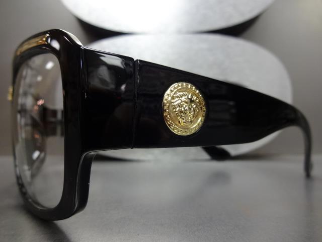 Mens CLASSIC RETRO HIP HOP RAPPER Clear Lens EYE GLASSES Large Thick Black Frame gallery