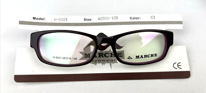 Marche Women’s Eyeglass Frames Italy Design H8001 C3 48-16–135mm New Demo Lenses