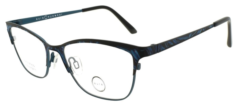 Aura Ares Women’s Eyeglasses Frames Cat Eye 51-17-135 Teal Hypoallergenic Korea