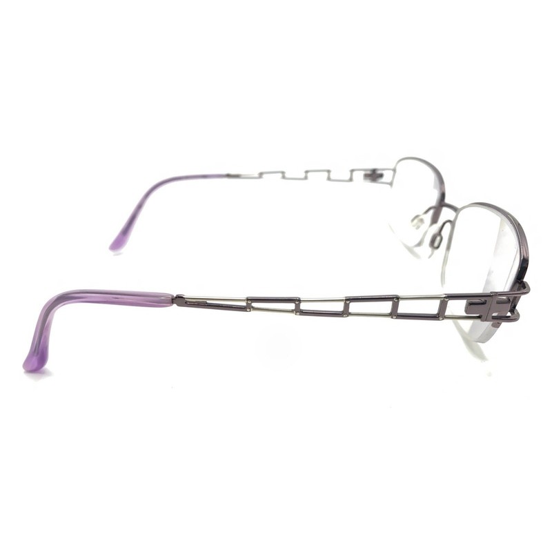 Charmant CH10818 PU Titanium SIlver Purple Half Rim Eyeglasses Frame 51-18 140 gallery