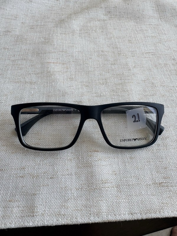 Emporio Armani EA 3034 5229 Black Rectangle Full Rim Plastic Eyeglasses 55-16
