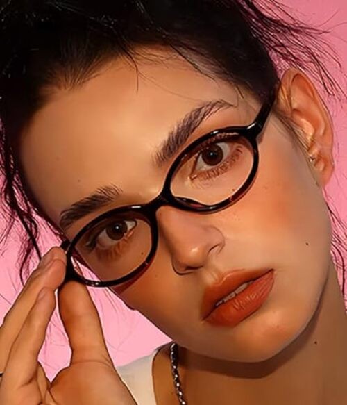 Fashion Oval Frame Glasses for Women Men Oval Lens 53 Millimeters A1 Tortoise gallery
