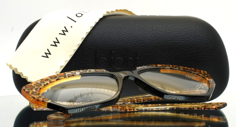 JEAN LAFONT Girl 100 Black Cheetah Womens Cat Eye Eyeglasses 55-16-138 B:38