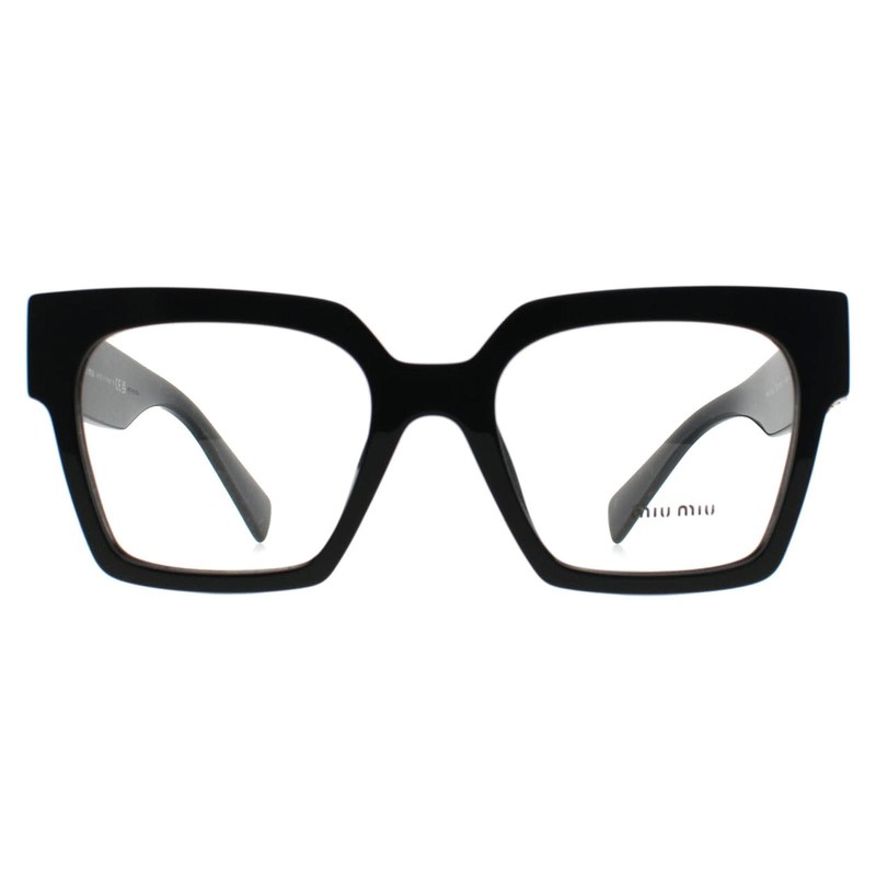 Miu Miu Eyeglasses MU04UV 1AB1O1 Shiny Black Women
