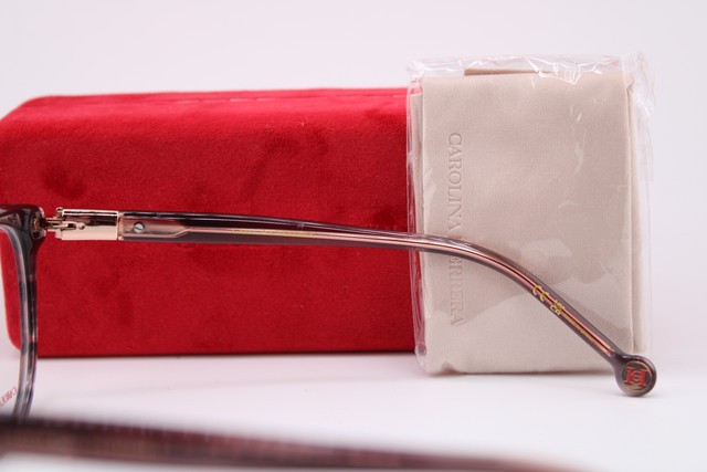 NEW CAROLINA HERRERA HER 0156 1ZX GREY HORN ROSE GOLD AUTHENTIC EYEGLASSES 53-18 gallery
