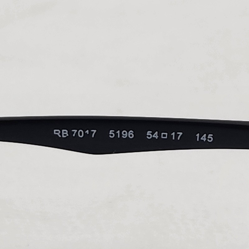 Ray Ban Optics Eyeglasses RB 7017 5196 54-17 Black Matte Rectangular Frames Men gallery