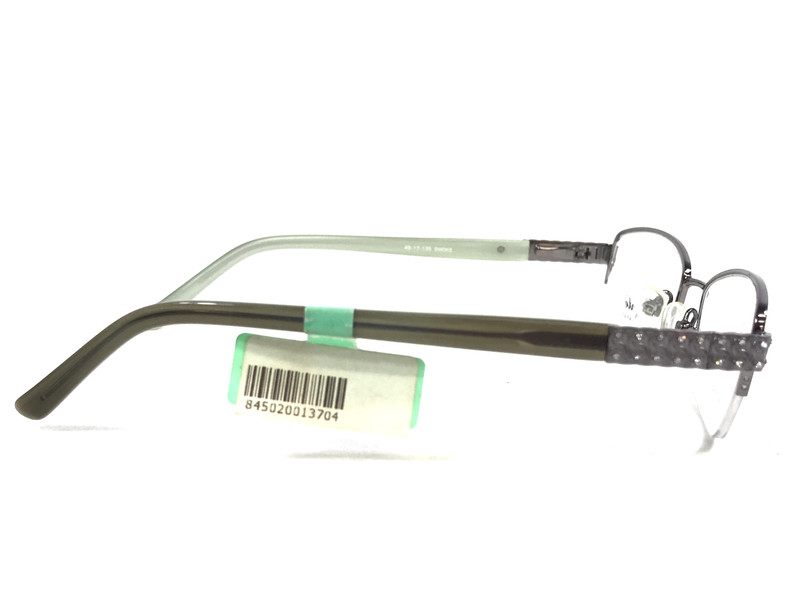 Elegante Eyewear Eyeglasses Frames EL21 SMOKE Silver Green Half Rim 49-17-135 gallery