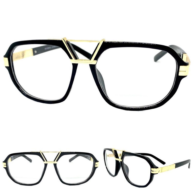 Classic Vintage Retro Hardcore Hip Hop Style Clear Lens EYE GLASSES Black Frame
