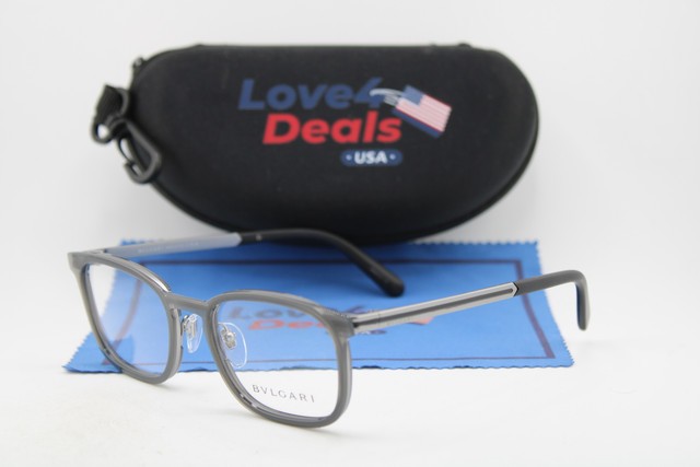 NEW BVLGARI BV 1117 195 CLEAR BLACK GUNMETAL AUTHENTIC EYEGLASSES 52-20