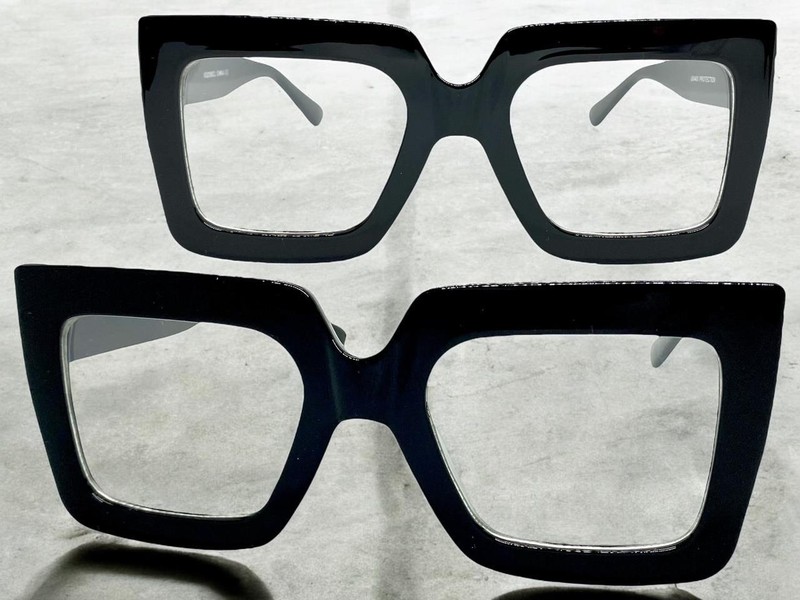 Womens OVERSIZED Classic Vintage Retro Clear Lens EYE GLASSES Square Black Frame