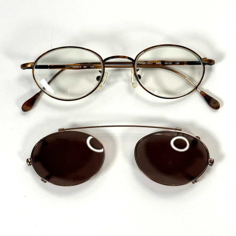CHESTERFIELD 504 0002 Eyeglasses Frame Only w/ Sunglass Clip On 45-20-135 Italy