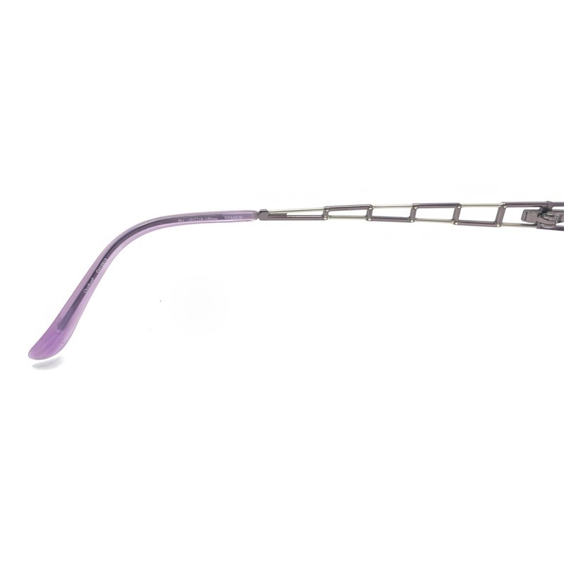 Charmant CH10818 PU Titanium SIlver Purple Half Rim Eyeglasses Frame 51-18 140 gallery