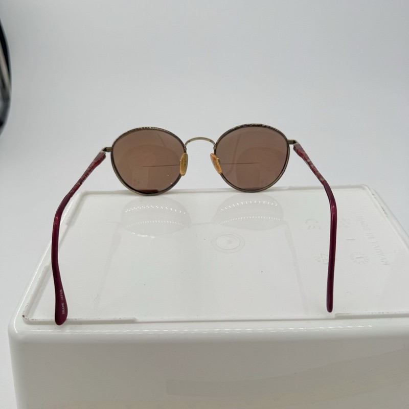 Vintage Oliver Winston Metro Round Eyeglass Frames Floral Red 55-21-145 gallery