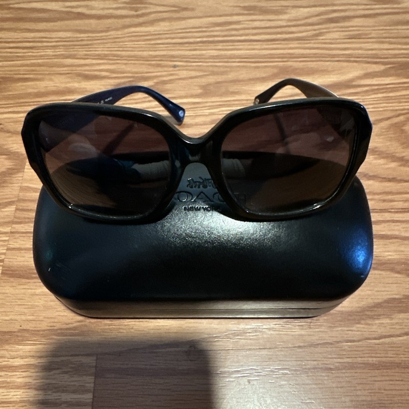 COACH HC 8044 L042 5045/13 Megan Black/Blue Sunglasses 55*17*135 With Case