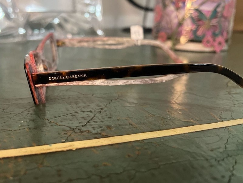 Dolce & Gabbana DG3086 Pink Marble and Tortoise Rectangle Eyeglasses gallery
