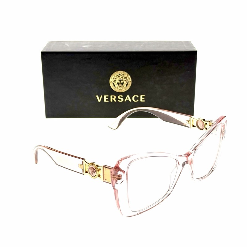 PRADA BUTTERFLY EYEGLASSES RX TRANSPARENT PINK CLEAR GOLD MOD. VE 3312 5339