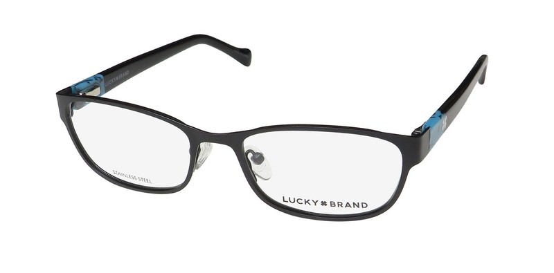 NEW LUCKY BRAND D121 EYEGLASS FRAME METAL & PLASTIC BLACK/ BLUE WOMENS 51-17-140