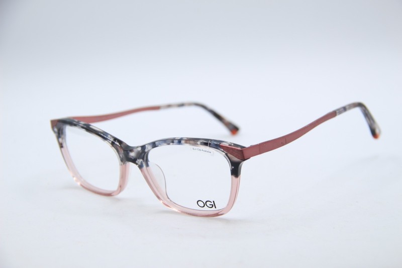 NEW OGI 9245/2229 CLEAR PINK BLACK AUTHENTIC EYEGLASSES 53-17
