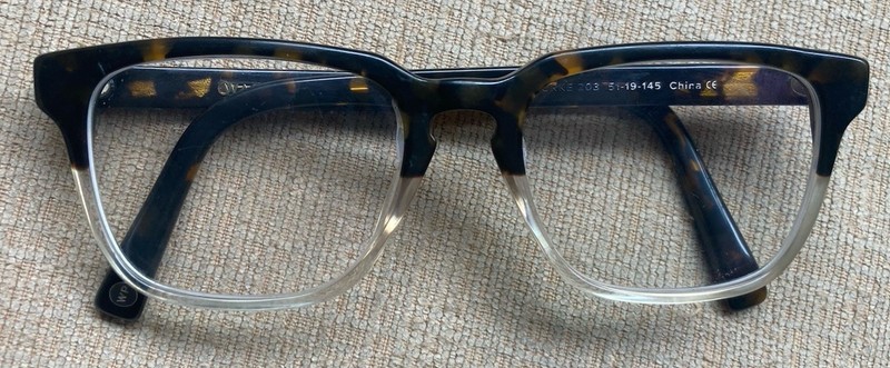 WARBY PARKER Burke 203 Brown Tort/Clear Eyeglasses 51-19-145 Full Acetate Frame