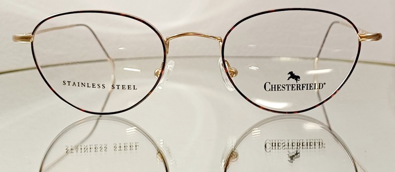 Vintage 90'S CHESTERFIELD 507 09DJ Eyeglasses TORTOISE New Metal 49-19-140 Italy gallery