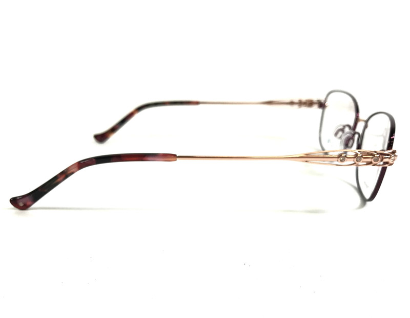 Tura Eyeglasses Frames R587 EGG Eggplant Purple Rose Gold Crystals 54-17-145 gallery