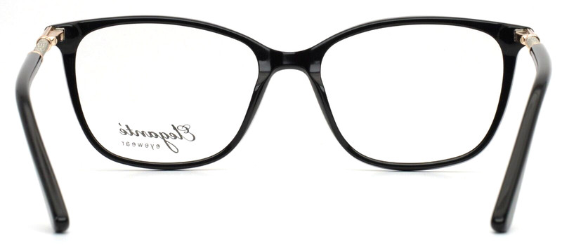 ELEGANTE EL46 Black Womens Semi Cat Eye Full Rim Eyeglasses 53-16-140 B:41 gallery