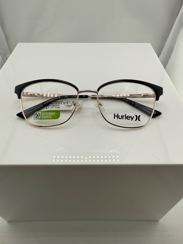 Hurley HLO620 001 Black Eyeglass Frame 51-17-135 NWT