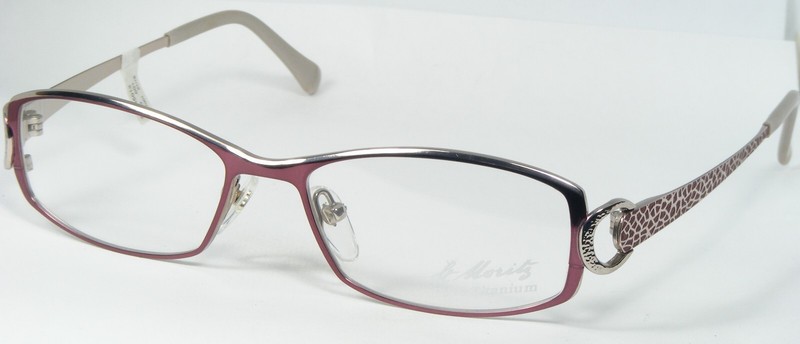 St.Moritz 45018 001 BURGUNDY BERRY /SILVER UNIQUE EYEGLASSES GLASSES 51-16-135mm