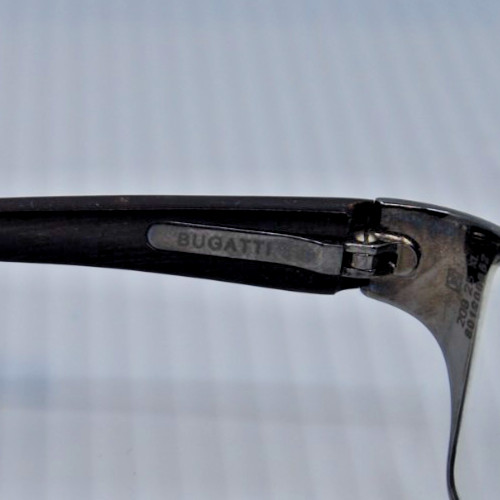 New Authentic Bugatti 208 Color 25 Wood Temples & Titanium 22KT Eyeglasses USED gallery
