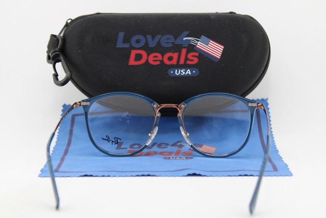 NEW RAY-BAN RB 7140 5853 BLUE BRONZE AUTHENTIC EYEGLASSES 51-20 gallery
